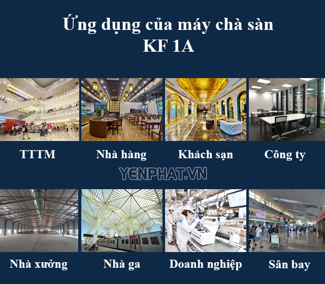Ứng dụng của máy chà sàn - thảm công nghiệp KF 1A